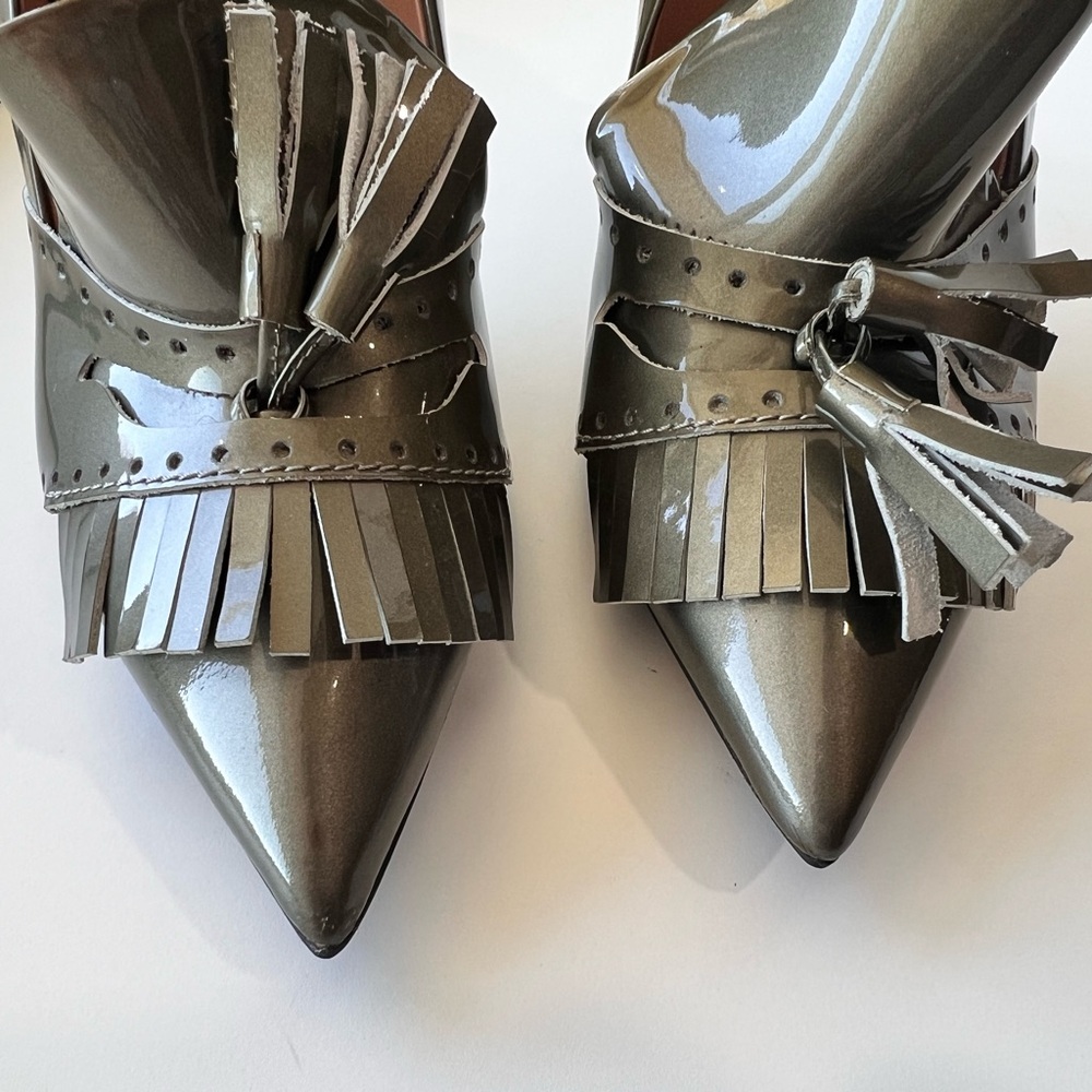 Kurt Geiger London Bond Women's Gray Tassel Heels 37 - Picture 7 of 16